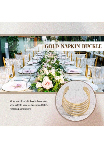 10PCS Otel Peçete Yüzüğü Peçete Sahibi Metal Peçete Tokası Noel Düğün Partisi Altın Peçete Daire Ziyafet Yemek Masası Dekorasyon (Yurt Dışından) fırsatları