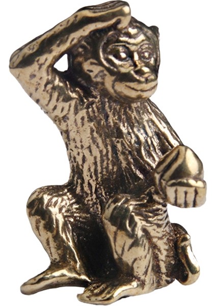 Bronz Mini Maymun Heykeli Maymun Heykeli Peyzaj Aksesuarları, Çay Masası, Masa Antika Küçük Bronz Eşya (Yurt Dışından)
