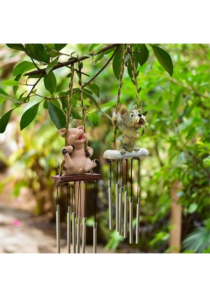 Sevimli Hayvan Rüzgar Çanları Karikatür Hayvan Kolye Dekoratif Salıncak Bahçe Zanaat Süsleri C (Yurt Dışından) modelleri
