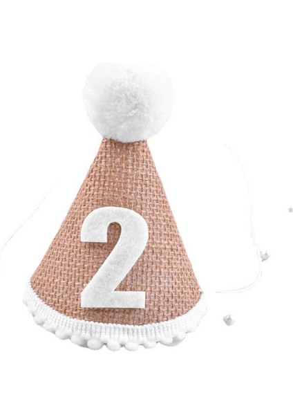 Şapka Bebek Doğum Günü Partisi Şapka 2. Yıl Çocuklar Bebek Duş Şapka Doğum Günü Kafa Bandı Dekorasyon D (Yurt Dışından)