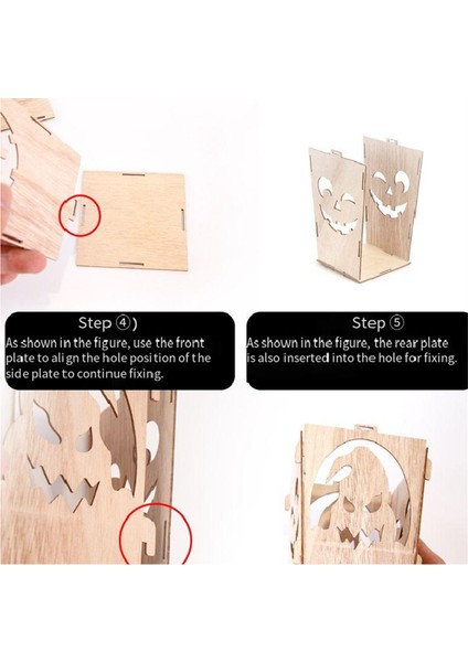 Masa Üstü Için Cadılar Bayramı Ahşap Işıklı Kabak, Işık Balkabağı Hayalet Lambası Fener Gölge Kutusu Cadılar Bayramı Dekorasyonu D (Yurt Dışından) indirimleri
