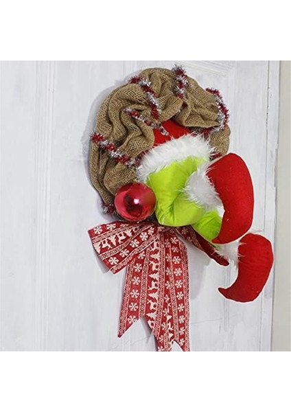 Çelenk, Noel Hırsızı Çelenk, Noel Hırsızı Nasıl Çaldı Ön Kapı Dekorasyonu Için Noel Çuval Bezi Çelenk Çelenk (Yurt Dışından) fırsatları