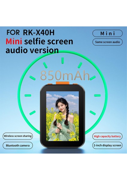 RK-X40H Kablosuz Selfie Monitör Ekran 850MAH Bluetooth Deklanşör Odak Ayarı Telefon Stand Selfie Vlog Siyah (Yurt Dışından) indirimleri