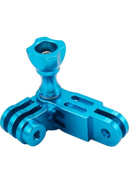 Cnc Alüminyum Alaşım Üç Yollu Pivot Kol Montaj Adaptörü Gopro Kahraman 1 2 3 3+ 4 5 Oturum/xiaomi Yi/sj/gitup Sport Kamera Mavisi Için (Yurt Dışından)