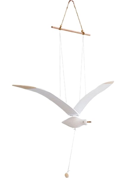 Yükselen Martılar Asılı Mobil Kanat Ahşap Uçan Martı Dekor Tavan Kolye Benzersiz Ev Deniz Duvar Dekorasyonu (Yurt Dışından)