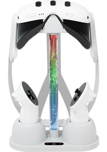 Meta Quest 3 Vr Kulaklık Şarj Standı Şarj Cihazı Istasyonu Meta Quest 3 Rgb Işıklar Depolama Standı (Yurt Dışından)