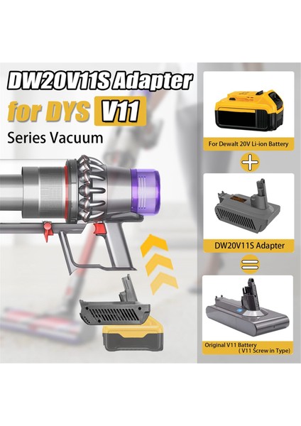 Dywalt 20V Lı-Ion Pil Için DW20V11S Pil Adaptörü Dyson V11 SV15 V11 Serisi Vakum Süpürge ile Pil Çalışması (Yurt Dışından) modelleri