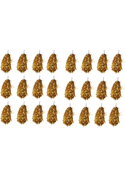 24PCS Amigo Pom Pom Poms Metalik Folyo Tezahürat Pom Pom Poms Plastik Saplı Yetişkinler Için Ponpon Kızlar Parti Sarı (Yurt Dışından) modelleri