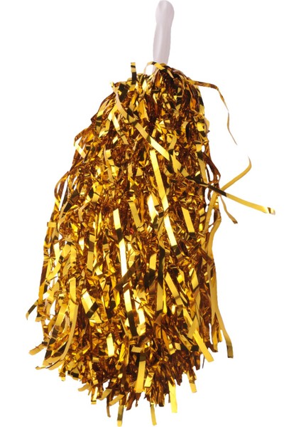 24PCS Amigo Pom Pom Poms Metalik Folyo Tezahürat Pom Pom Poms Plastik Saplı Yetişkinler Için Ponpon Kızlar Parti Sarı (Yurt Dışından) indirimleri