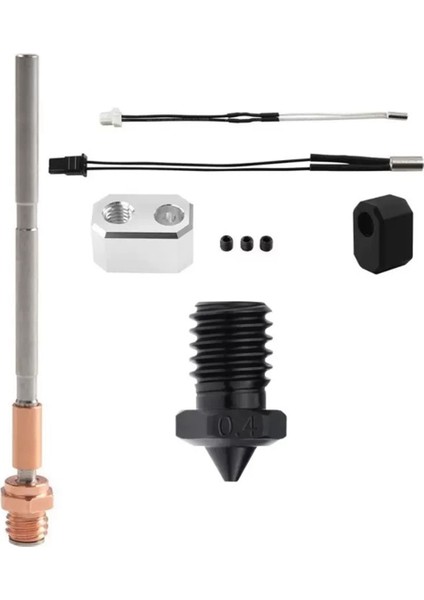 Prusa I3 Mk4 Extruder Hotend Kiti 0.4mm Sertleştirilmiş Çelik 3 Delikli Nozul Alüminyum Isıtma Bloğu 24V 40W Isıtma Çubuğu (Yurt Dışından)