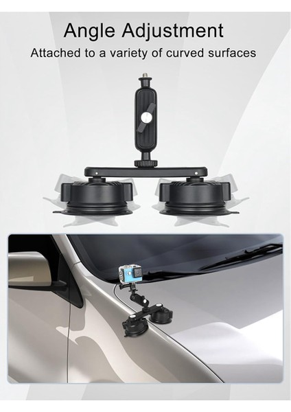 Gopro Için Vantuz Montajı, Araba Penceresinde Kamera Araba Montajı, Ön Cam 360 ° Rotasyon Çift Emme Bardağı Montajı (Yurt Dışından) indirimleri