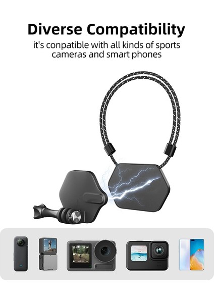 Telesin Evrensel Kamera Montaj Manyetik Boyun Tutucu Kamera Montajı Gopro Hero 11 Mini 10 9 8 7 INSTA360 X3 (Yurt Dışından) indirimleri