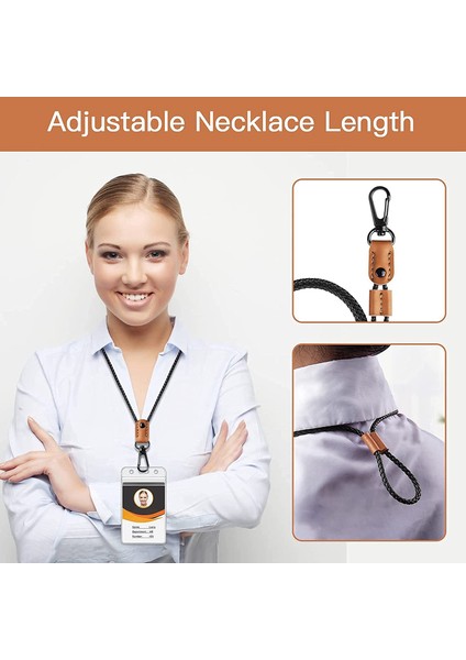 2 Adet Örgülü Deri Rozet Kimlik Rozetleri Için Kradardlar Talepler Talikatları Anahtarlar Uzun Kayış Boyun Kordon Anahtarlık Erkekler Için, Kadınlar A (Yurt Dışından) indirimleri