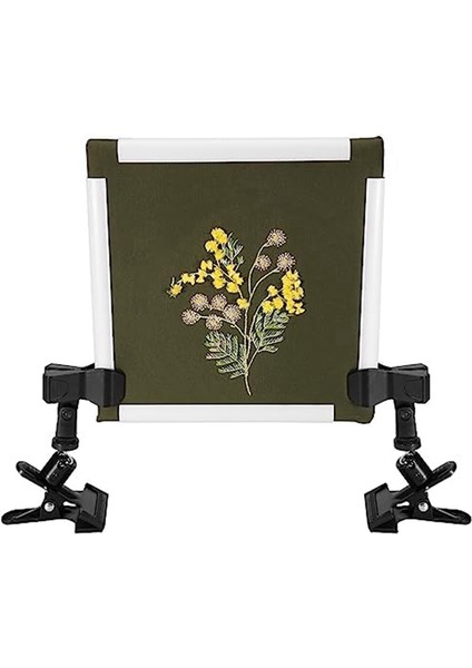 11 x 11 Inç Çapraz Dikiş Çerçevesi 2 Adet Ayarlanabilir Nakış Çember Tutucu, Kare Nakış Kasnak Masası Kelepçesi (Yurt Dışından)