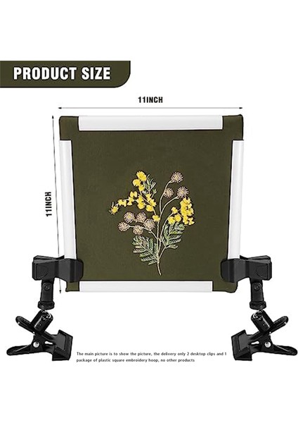 11 x 11 Inç Çapraz Dikiş Çerçevesi 2 Adet Ayarlanabilir Nakış Çember Tutucu, Kare Nakış Kasnak Masası Kelepçesi (Yurt Dışından) modelleri