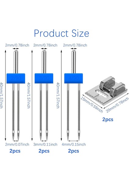 Çift Iğne Dikiş Makinesi Çift Iğne Çift Streç Iğne 9 Groove Pintuck Presser Ayak Ev Kullanımı 2/903/904/90 (Yurt Dışından) modelleri