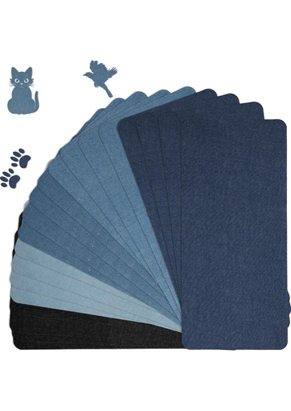 20PCS Kot Pantolonları Üzerinde Demir, 11 x 5.12 Inç Yama Demirini Tamir Etli Kumaş Saf Pamuklu 5 Renk Kot Pantolon Onarım Yaması (Yurt Dışından)