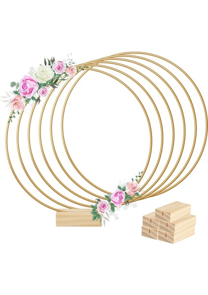 6pcs 12IN Metal Çiçek Çember Centerpiece Şerit 6 Ahşap Masa Dekorasyonu Diy Düğün Dekorasyon Duvarı Asma (Yurt Dışından)