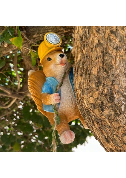 Reçine Hayvan Dekorasyonları Güneş Işıkları Bahçe Tavşanı Sincap Tırmanma Duvarı Asma Bahçe Hile Peyzaj (Sincap) (Yurt Dışından) indirimleri