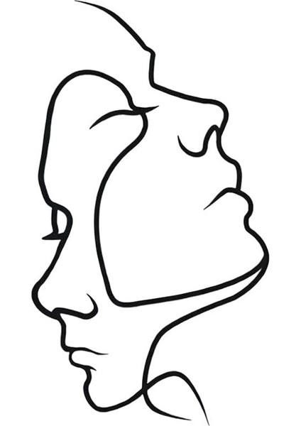 Yüz Metal Duvar Sanatı, Çizgi Yüz Metal Duvar Sanatı, Metal Çizgi Sanat Duvar Dekoru, Minimalist Çizgi Duvar Sanatı, Çift Çizgi Sanat Dekoru (Yurt Dışından)