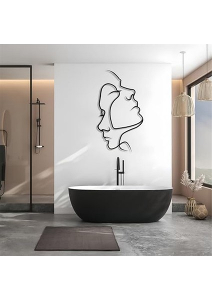 Yüz Metal Duvar Sanatı, Çizgi Yüz Metal Duvar Sanatı, Metal Çizgi Sanat Duvar Dekoru, Minimalist Çizgi Duvar Sanatı, Çift Çizgi Sanat Dekoru (Yurt Dışından) fiyatları