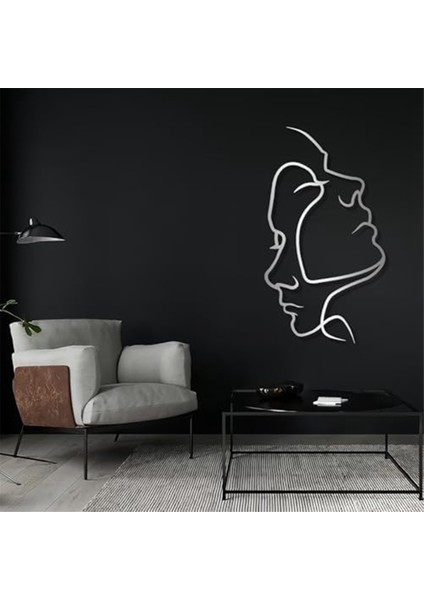 Yüz Metal Duvar Sanatı, Çizgi Yüz Metal Duvar Sanatı, Metal Çizgi Sanat Duvar Dekoru, Minimalist Çizgi Duvar Sanatı, Çift Çizgi Sanat Dekoru (Yurt Dışından) modelleri