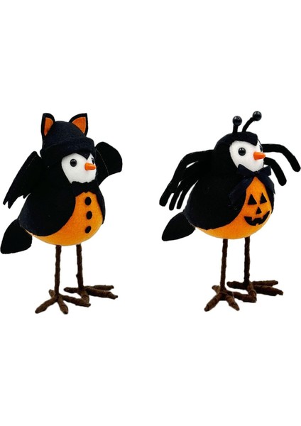 2pcs Cadılar Bayramı Kuş Figürine Cadılar Bayramı Tüylü Arkadaşlar Kuşlar, Masa Ev Penceresi Ekran Için Kuş Süslemeleri Duran Kuşlar (Yurt Dışından)