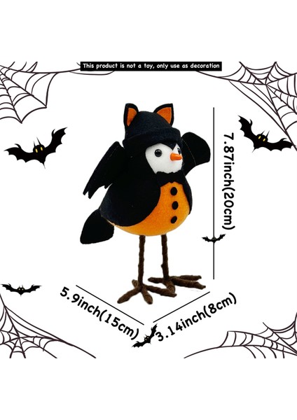 2pcs Cadılar Bayramı Kuş Figürine Cadılar Bayramı Tüylü Arkadaşlar Kuşlar, Masa Ev Penceresi Ekran Için Kuş Süslemeleri Duran Kuşlar (Yurt Dışından) indirimleri