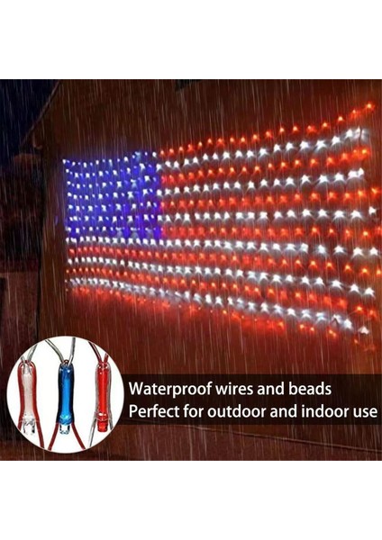 420 LED Işık Ipi ile Amerikan Bayrağı Işığı, 4 Temmuz Dekorasyonlar, Bağımsızlık Günü Ulusal Tatiller Bayrak Net Işık (Yurt Dışından) fırsatları