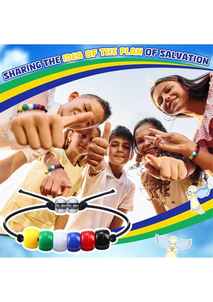 1400PC Plan Siyah Kırmızı Beyaz Sarı Yeşil Mavi Boncuklar 100 Metre Mumlu Pamuk Iplik Kablosu Hıristiyan Öğretim Kiti (Yurt Dışından) modelleri