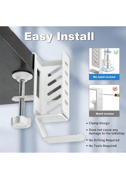 Masa Tarafı Dikey Dizüstü Bilgisayar Standı, Matkap Dizüstü Bilgisayar Masaüstü Montajı Yok, Masa Tarafı Için Asılı Dizüstü Bilgisayar Tutucu, Masa Beyazında Kelepçe (Yurt Dışından) fırsatları