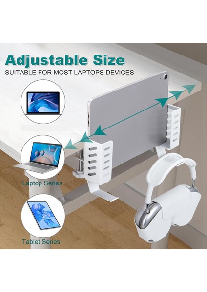 Masa Tarafı Dikey Dizüstü Bilgisayar Standı, Matkap Dizüstü Bilgisayar Masaüstü Montajı Yok, Masa Tarafı Için Asılı Dizüstü Bilgisayar Tutucu, Masa Beyazında Kelepçe (Yurt Dışından) indirimleri