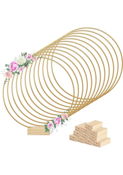 12PCS 12IN Metal Çiçek Çember Merkezi Şerit 12 Ahşap Masa Dekorasyonu Diy Düğün Dekorasyon Duvarı Asma (Yurt Dışından)