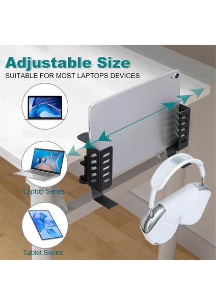 Masa Tarafı Dikey Dizüstü Bilgisayar Standı, Matkap Dizüstü Bilgisayar Masaüstü Montajı Yok, Masa Tarafı Için Asılı Dizüstü Bilgisayar Tutucu, Masa Siyahı Kelepçe (Yurt Dışından) modelleri