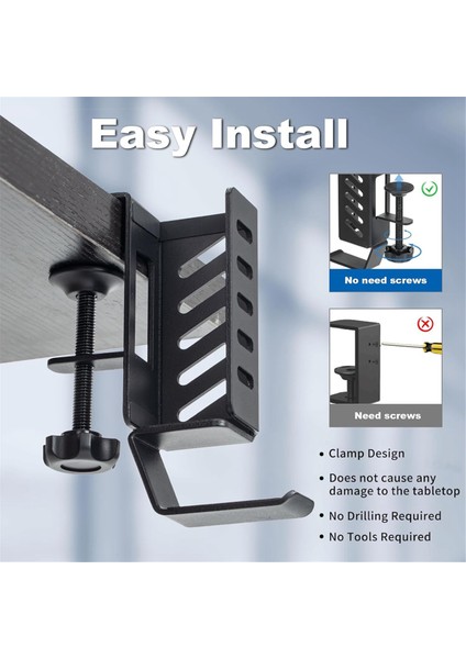 Masa Tarafı Dikey Dizüstü Bilgisayar Standı, Matkap Dizüstü Bilgisayar Masaüstü Montajı Yok, Masa Tarafı Için Asılı Dizüstü Bilgisayar Tutucu, Masa Siyahı Kelepçe (Yurt Dışından) fırsatları