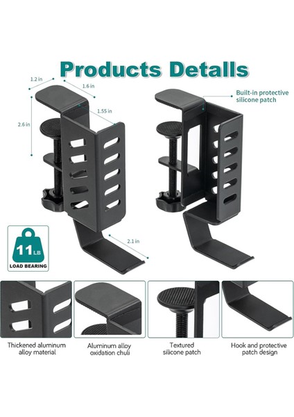 Masa Tarafı Dikey Dizüstü Bilgisayar Standı, Matkap Dizüstü Bilgisayar Masaüstü Montajı Yok, Masa Tarafı Için Asılı Dizüstü Bilgisayar Tutucu, Masa Siyahı Kelepçe (Yurt Dışından) indirimleri