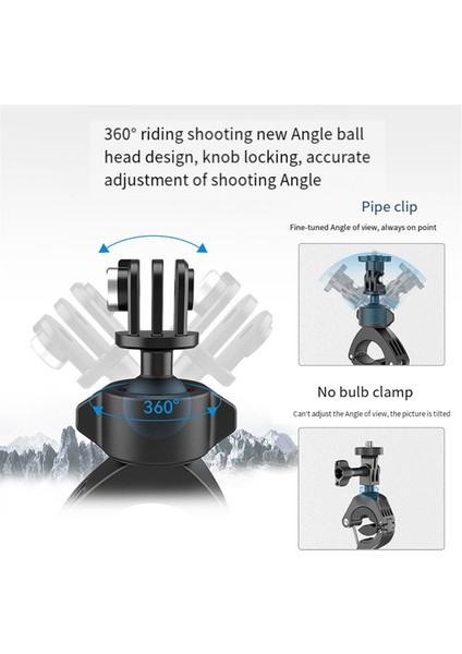 Telesin Bisiklet Motosiklet Klipsi 360 ° Süper Kelepçe 1/4in Delik Braketi Gopro/action 4/INSTA360 Eylem Kamera Aksesuarları (Yurt Dışından) modelleri