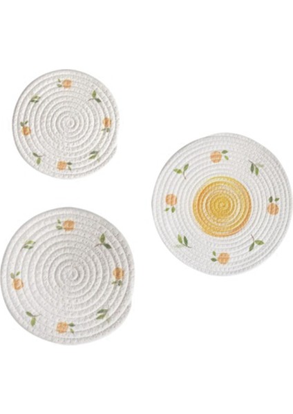 Yuvarlak Masa Mat Dokuma Placemats Anti Slip Yemek Masası Paspaslar Kaymaz Sofra Takımı Kase Pedleri Mutfak Içecek Bardak Bardak Altlıkları B (Yurt Dışından)