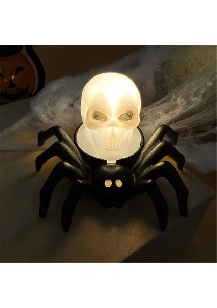 Cadılar Bayramı Dekorasyon LED Mum Lambası Örümcek Kafatası Lambası Cadılar Bayramı Dekorasyon Spook House Korku Prop (Yurt Dışından)
