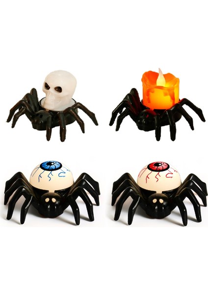 Cadılar Bayramı Dekorasyon LED Mum Lambası Örümcek Kafatası Lambası Cadılar Bayramı Dekorasyon Spook House Korku Prop (Yurt Dışından) modelleri