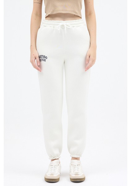 Ekru Yazı Nakışlı Kadın Jogger Eşofman Altı 9219M modelleri