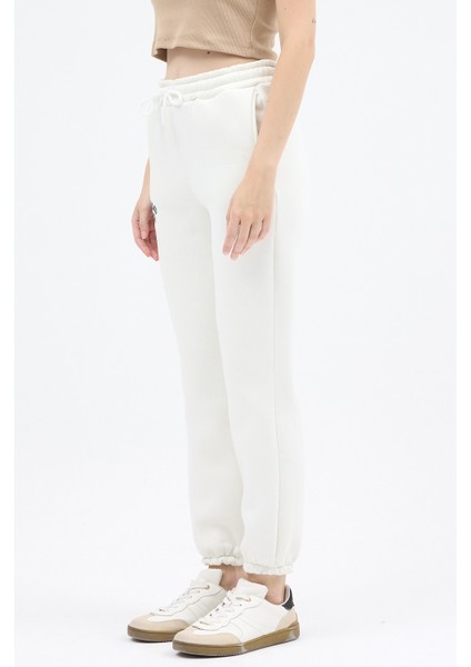Ekru Yazı Nakışlı Kadın Jogger Eşofman Altı 9219M fırsatları