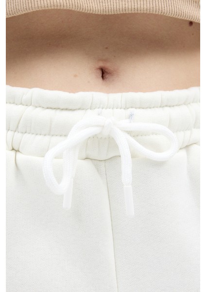 Ekru Yazı Nakışlı Kadın Jogger Eşofman Altı 9219M indirimleri