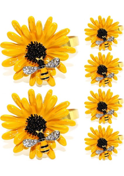 6pcs Peçete Yüzükleri Ayçiçeği Metal Peçete Yüzükleri Tutucu Yemek Yemeği Için Peçete Yüzükleri Düğün Noel Şükran Günü (Yurt Dışından)