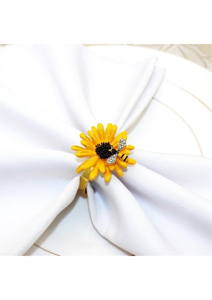 6pcs Peçete Yüzükleri Ayçiçeği Metal Peçete Yüzükleri Tutucu Yemek Yemeği Için Peçete Yüzükleri Düğün Noel Şükran Günü (Yurt Dışından) indirimleri