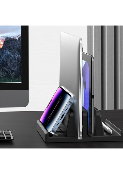 4'ü 1 Arada Çift Yuvalı Ayarlanabilir Dikey Dizüstü Bilgisayar Standı (Yurt Dışından) modelleri