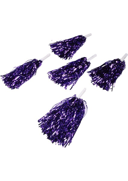 24PCS Amigo Pom Pom Poms Metalik Folyo Tezahürat Pom Pom Poms Plastik Saplı Yetişkinler Için Ponpon Kızlar Parti Mor (Yurt Dışından) fiyatları