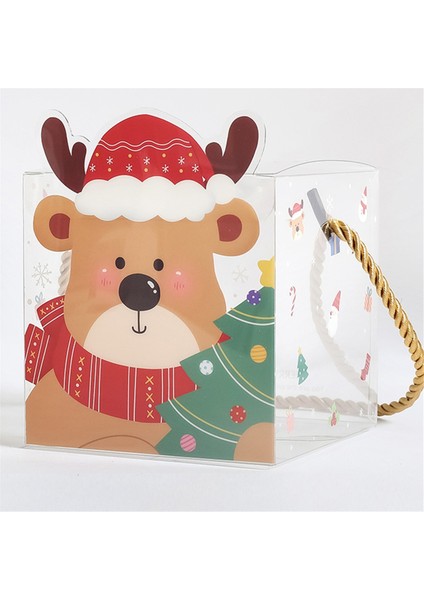 20PCS Noel Pvc Square Clear Candy Hediye Kutusu Hediyeleri Ambalaj Kutusu Yeni Yıl Mutlu Noel Dekor Navidad Malzemeleri (Yurt Dışından)