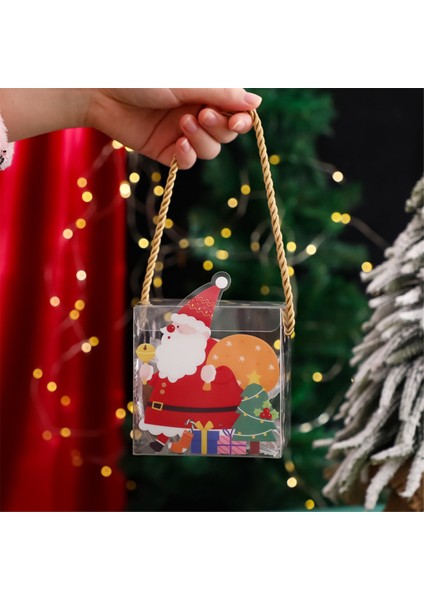 20PCS Noel Pvc Square Clear Candy Hediye Kutusu Hediyeleri Ambalaj Kutusu Yeni Yıl Mutlu Noel Dekor Navidad Malzemeleri (Yurt Dışından) indirimleri