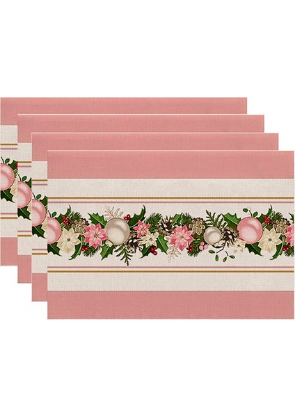 4pcs Noel Ağaçları Kar Pembe Noel Placemats Mutfak Yemek Dekorasyonu Için Kış Masa Paspasları I (Yurt Dışından) indirimleri